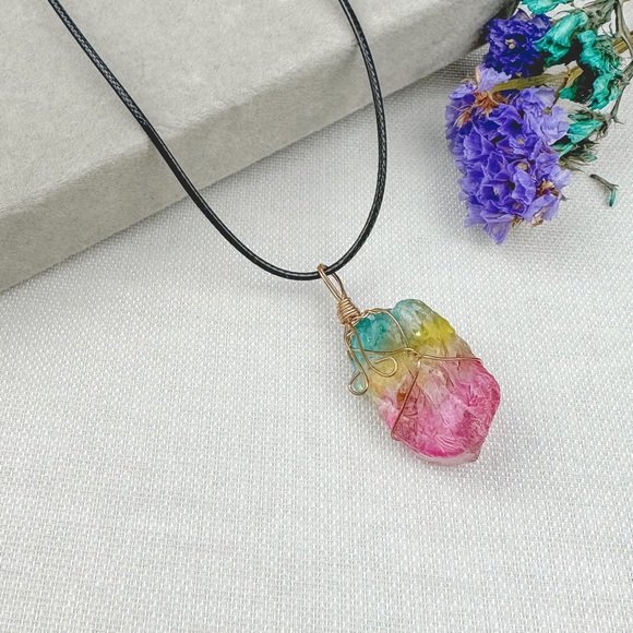 Jewelry - Rainbow Aura Quartz Necklace